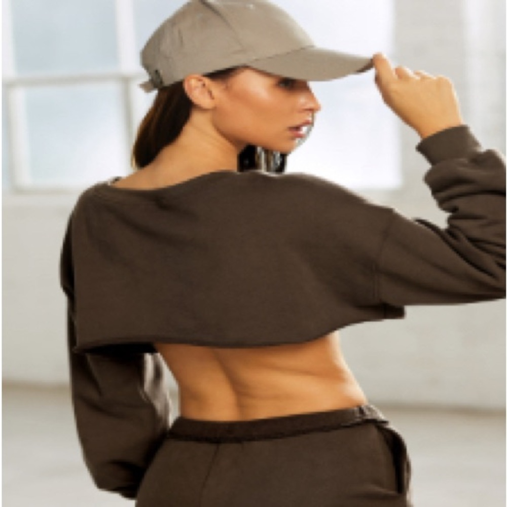 Brown Cropped Sweatshirt